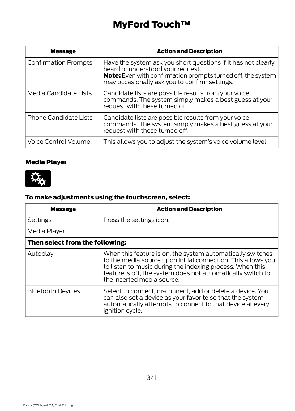 Myford touch | FORD 2015 Focus User Manual | Page 344 / 453