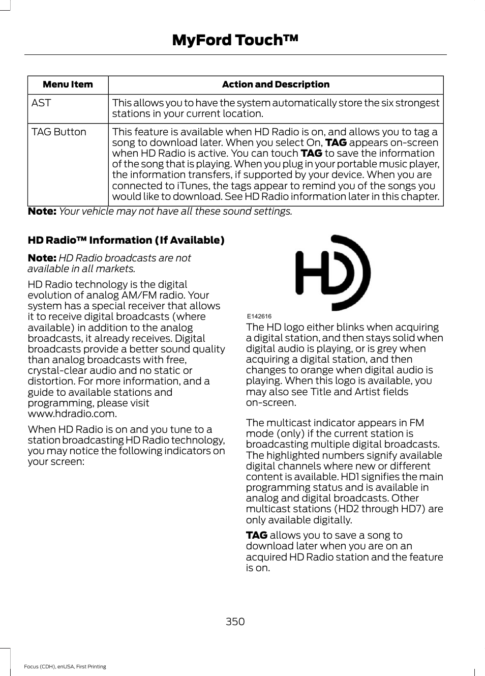 Myford touch | FORD 2015 Focus User Manual | Page 353 / 453