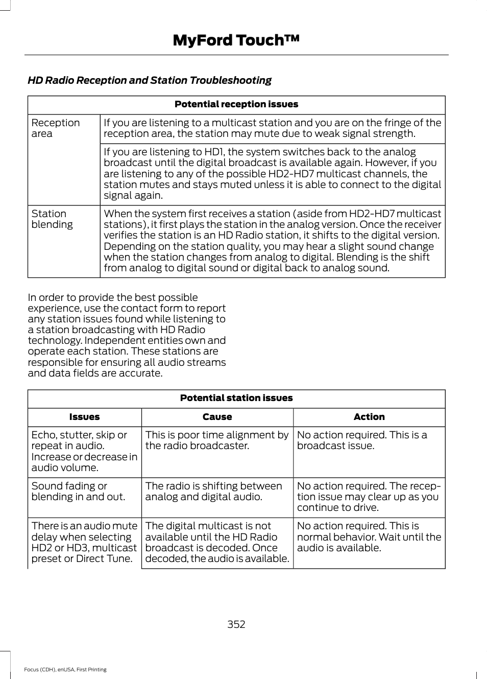 Myford touch | FORD 2015 Focus User Manual | Page 355 / 453