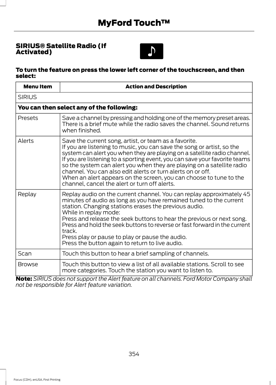 Myford touch | FORD 2015 Focus User Manual | Page 357 / 453