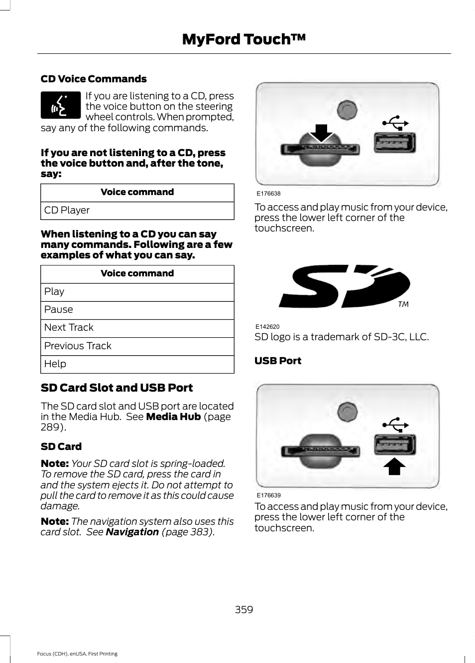 Myford touch | FORD 2015 Focus User Manual | Page 362 / 453