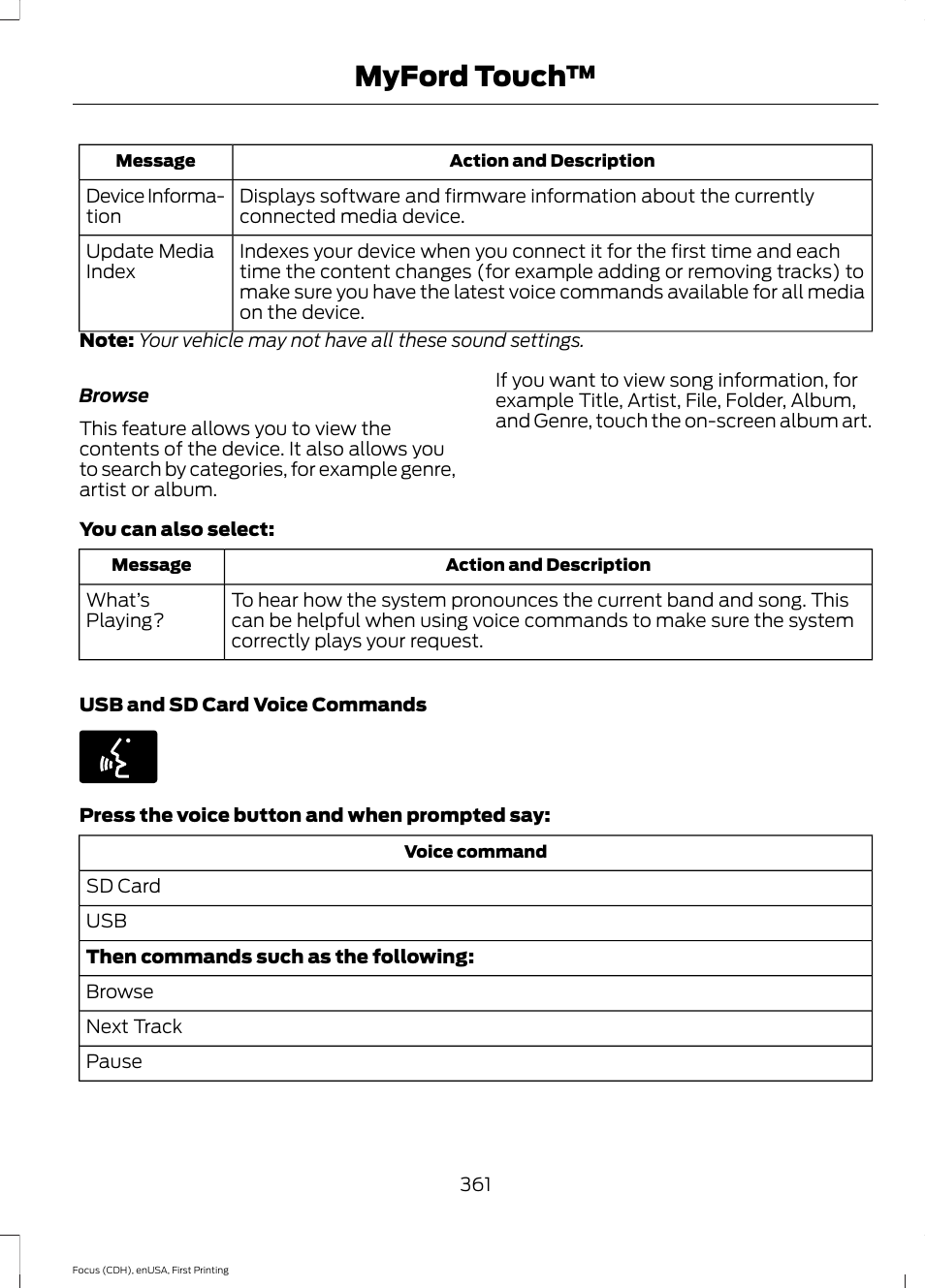 Myford touch | FORD 2015 Focus User Manual | Page 364 / 453