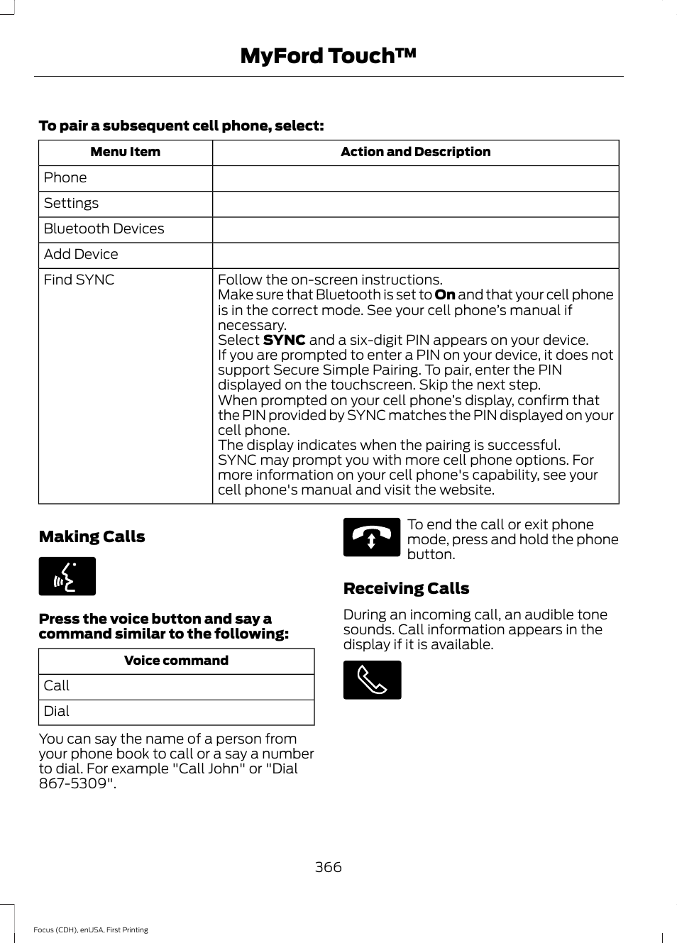 Myford touch | FORD 2015 Focus User Manual | Page 369 / 453