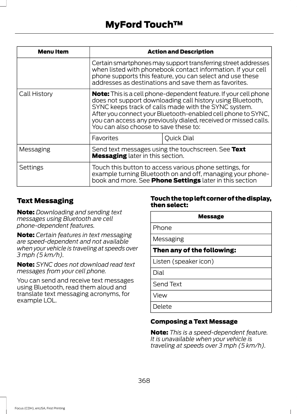 Myford touch | FORD 2015 Focus User Manual | Page 371 / 453