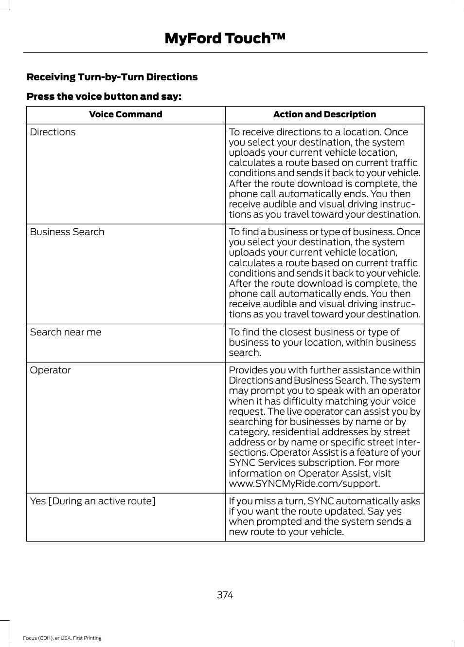 Myford touch | FORD 2015 Focus User Manual | Page 377 / 453