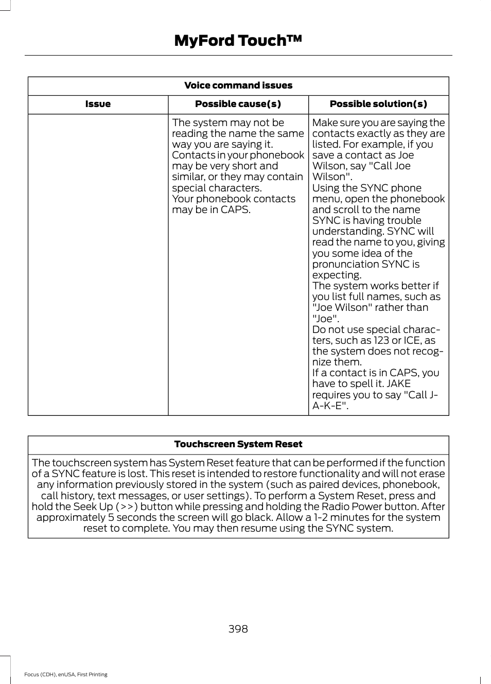 Myford touch | FORD 2015 Focus User Manual | Page 401 / 453