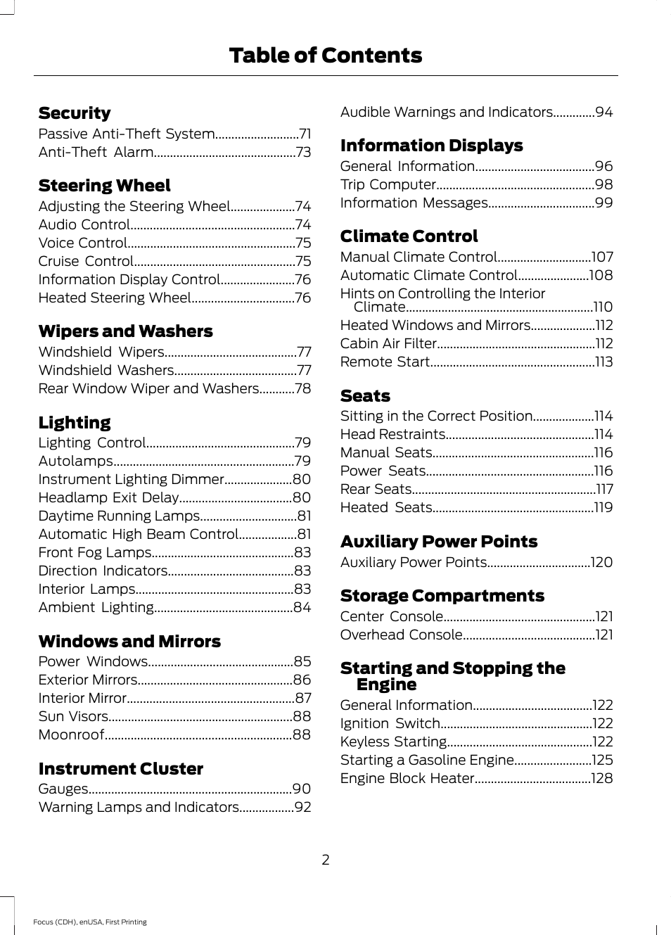 FORD 2015 Focus User Manual | Page 5 / 453