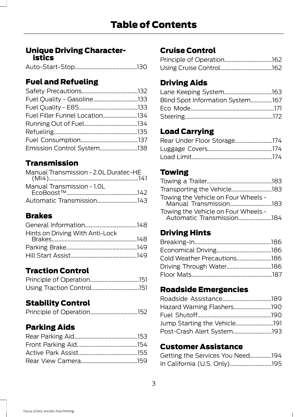 FORD 2015 Focus User Manual | Page 6 / 453