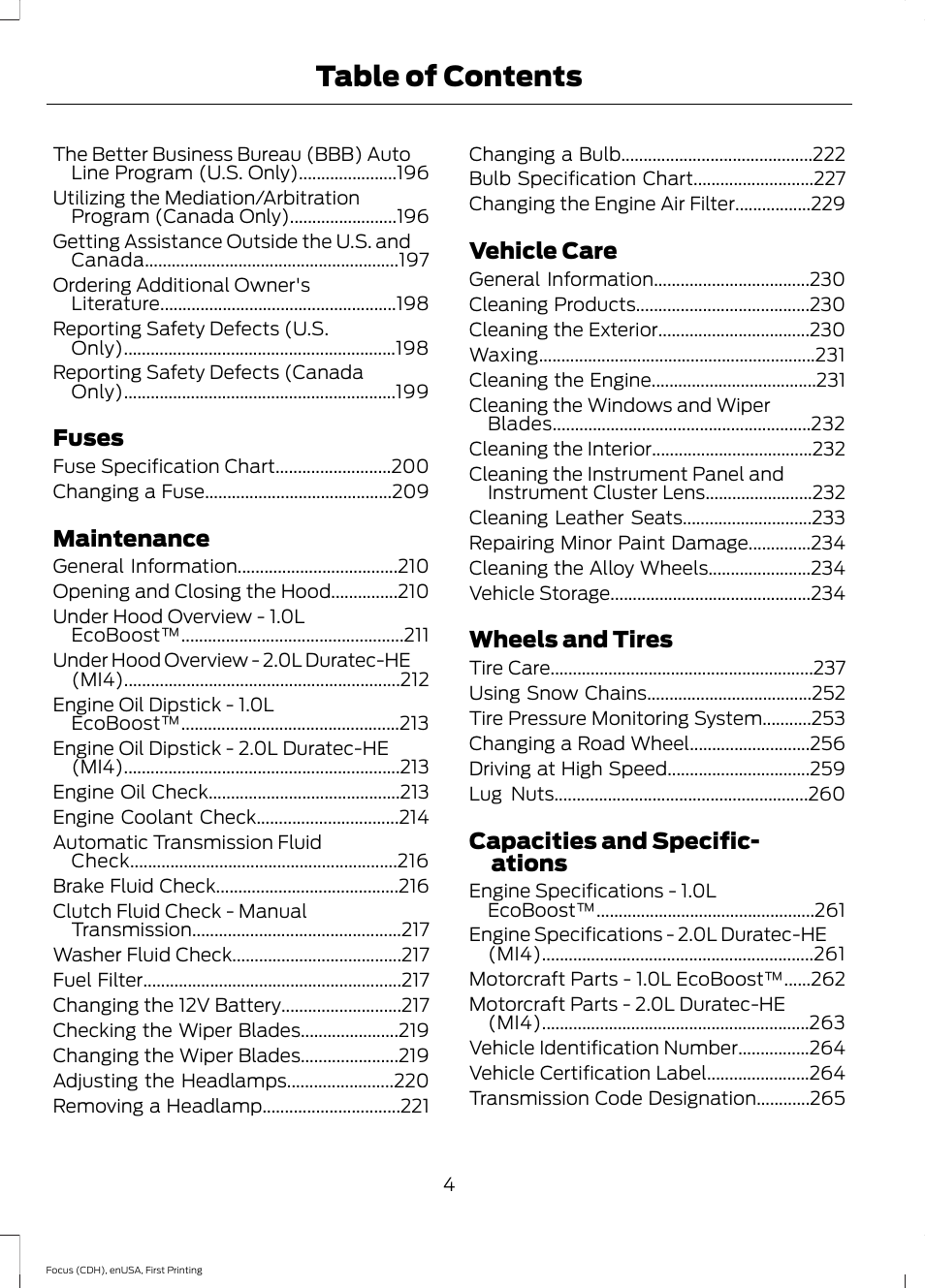 FORD 2015 Focus User Manual | Page 7 / 453