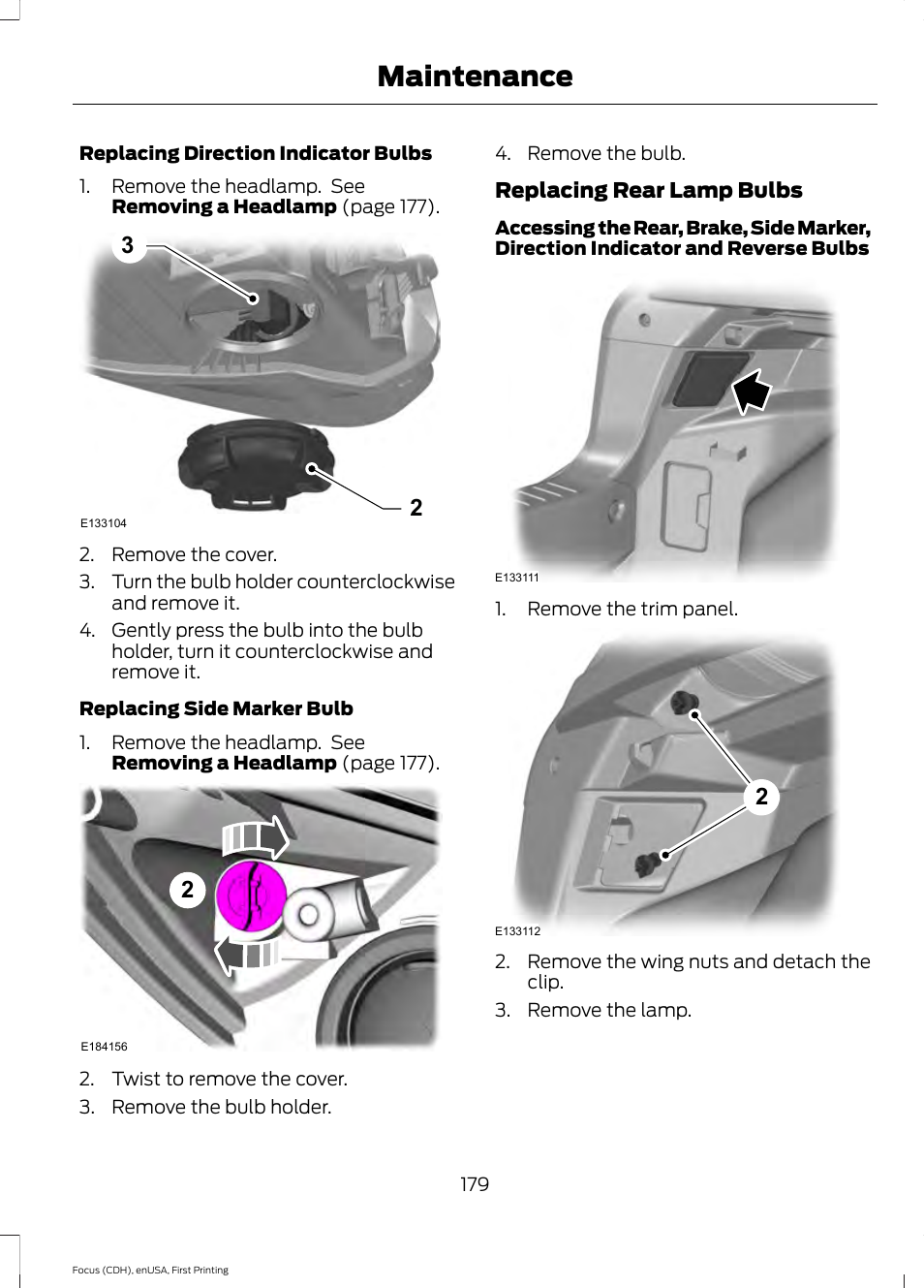 Maintenance | FORD 2015 Focus Electric User Manual | Page 182 / 369