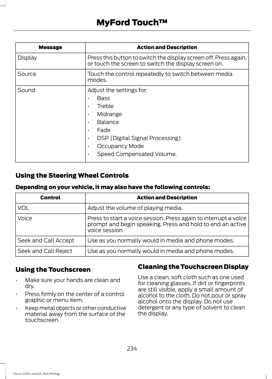 Myford touch | FORD 2015 Focus Electric User Manual | Page 237 / 369