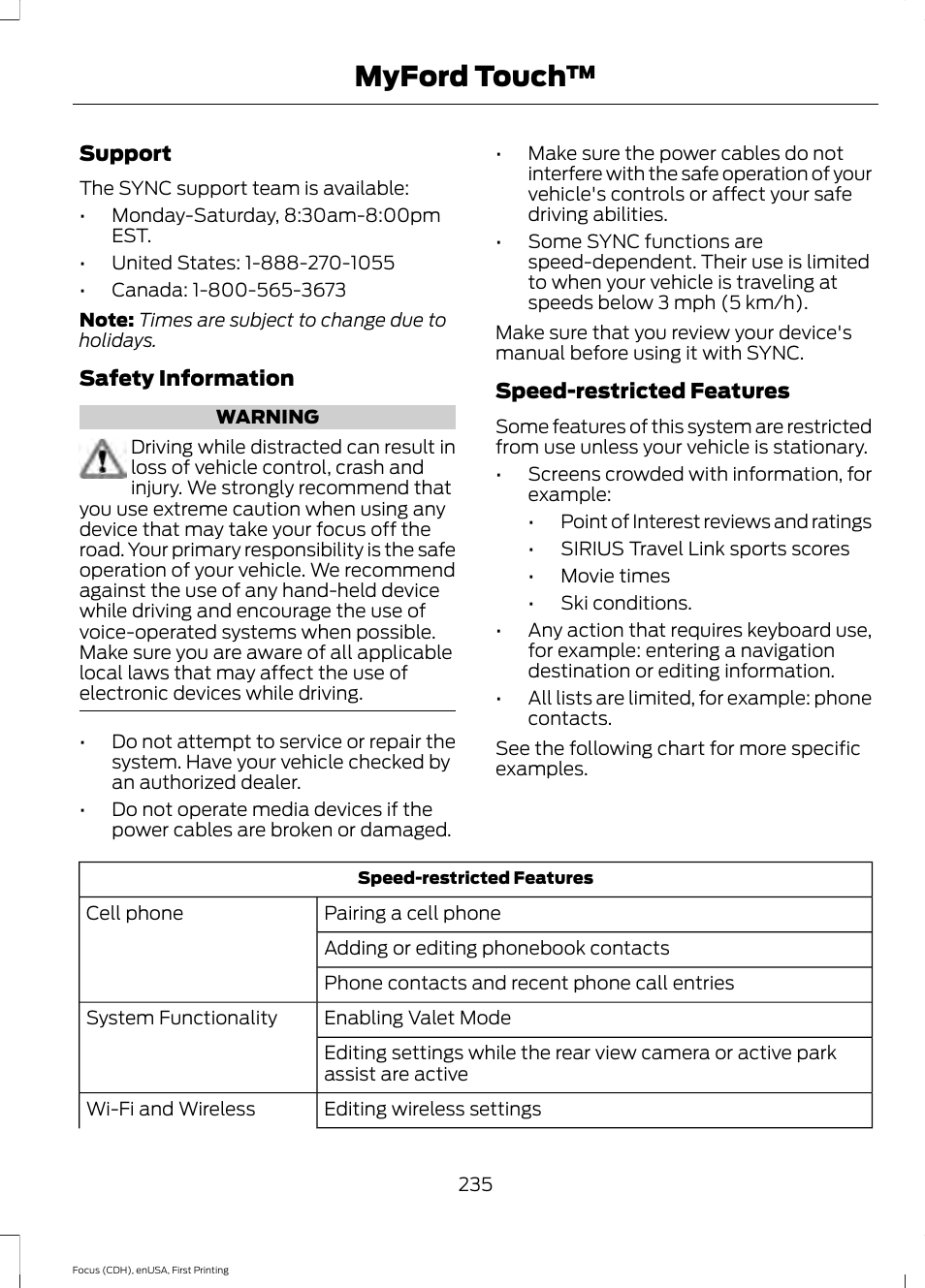 Myford touch | FORD 2015 Focus Electric User Manual | Page 238 / 369