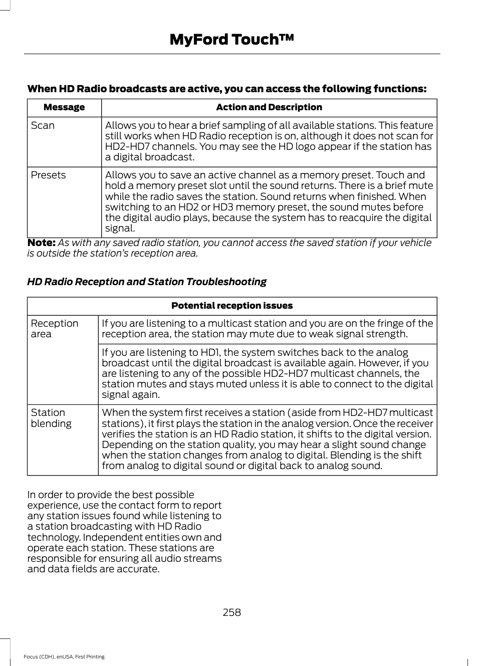 Myford touch | FORD 2015 Focus Electric User Manual | Page 261 / 369