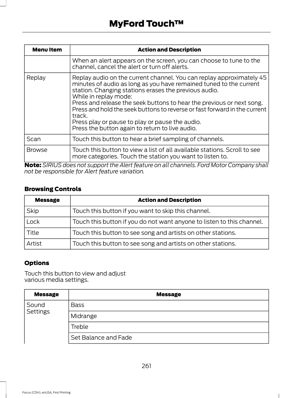 Myford touch | FORD 2015 Focus Electric User Manual | Page 264 / 369