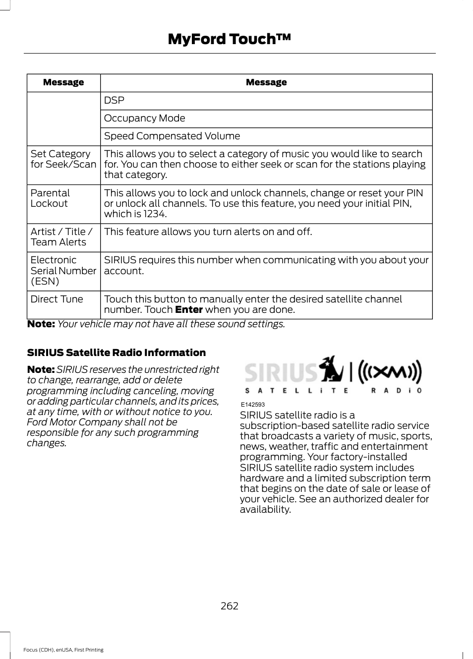 Myford touch | FORD 2015 Focus Electric User Manual | Page 265 / 369