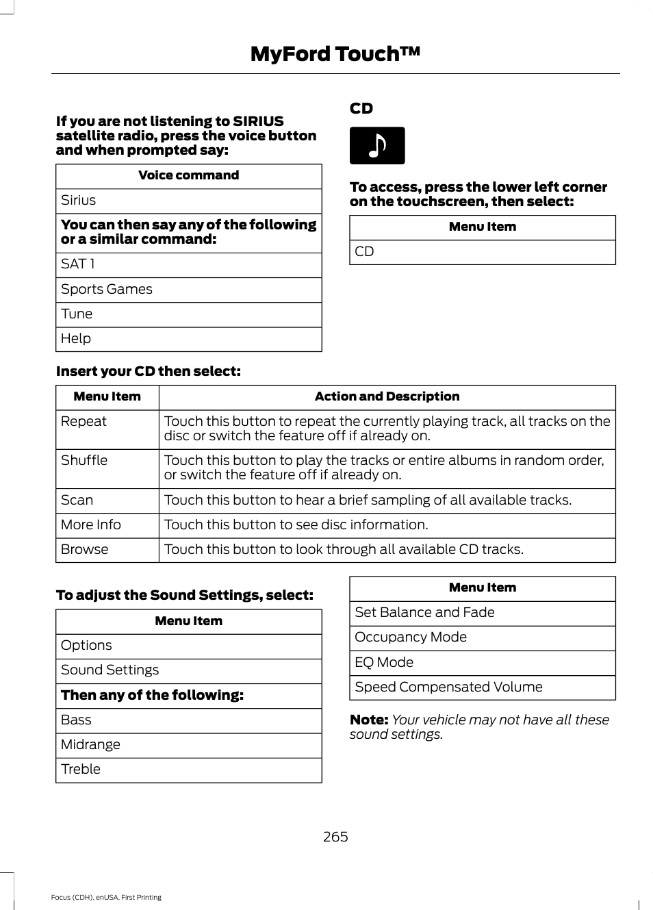 Myford touch | FORD 2015 Focus Electric User Manual | Page 268 / 369