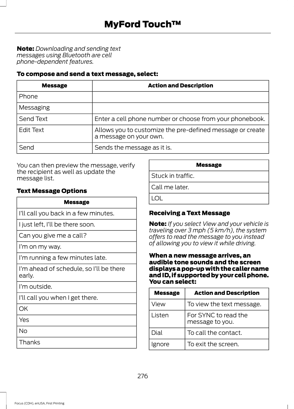 Myford touch | FORD 2015 Focus Electric User Manual | Page 279 / 369