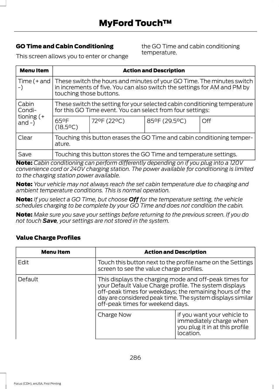 Myford touch | FORD 2015 Focus Electric User Manual | Page 289 / 369