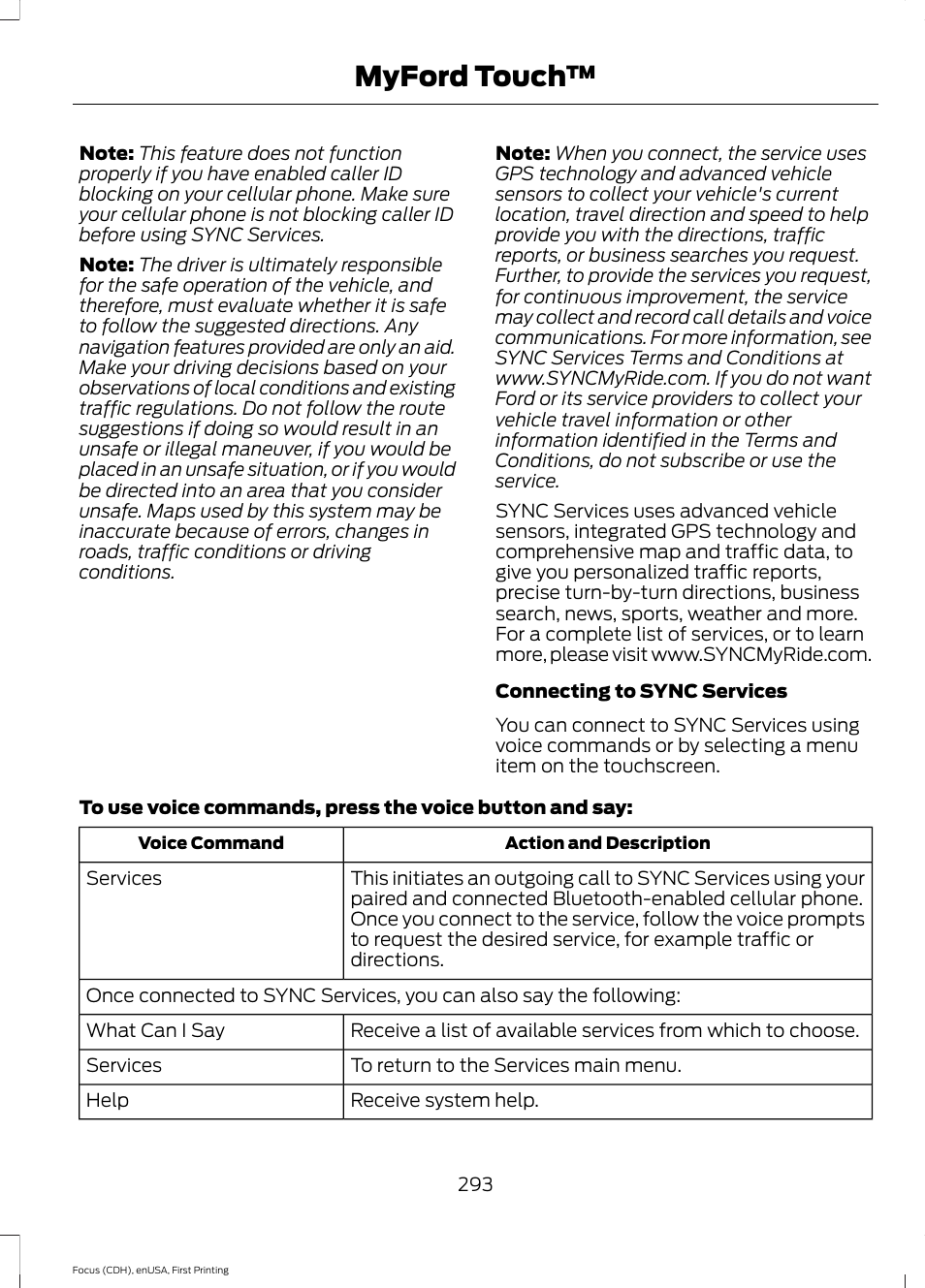 Myford touch | FORD 2015 Focus Electric User Manual | Page 296 / 369