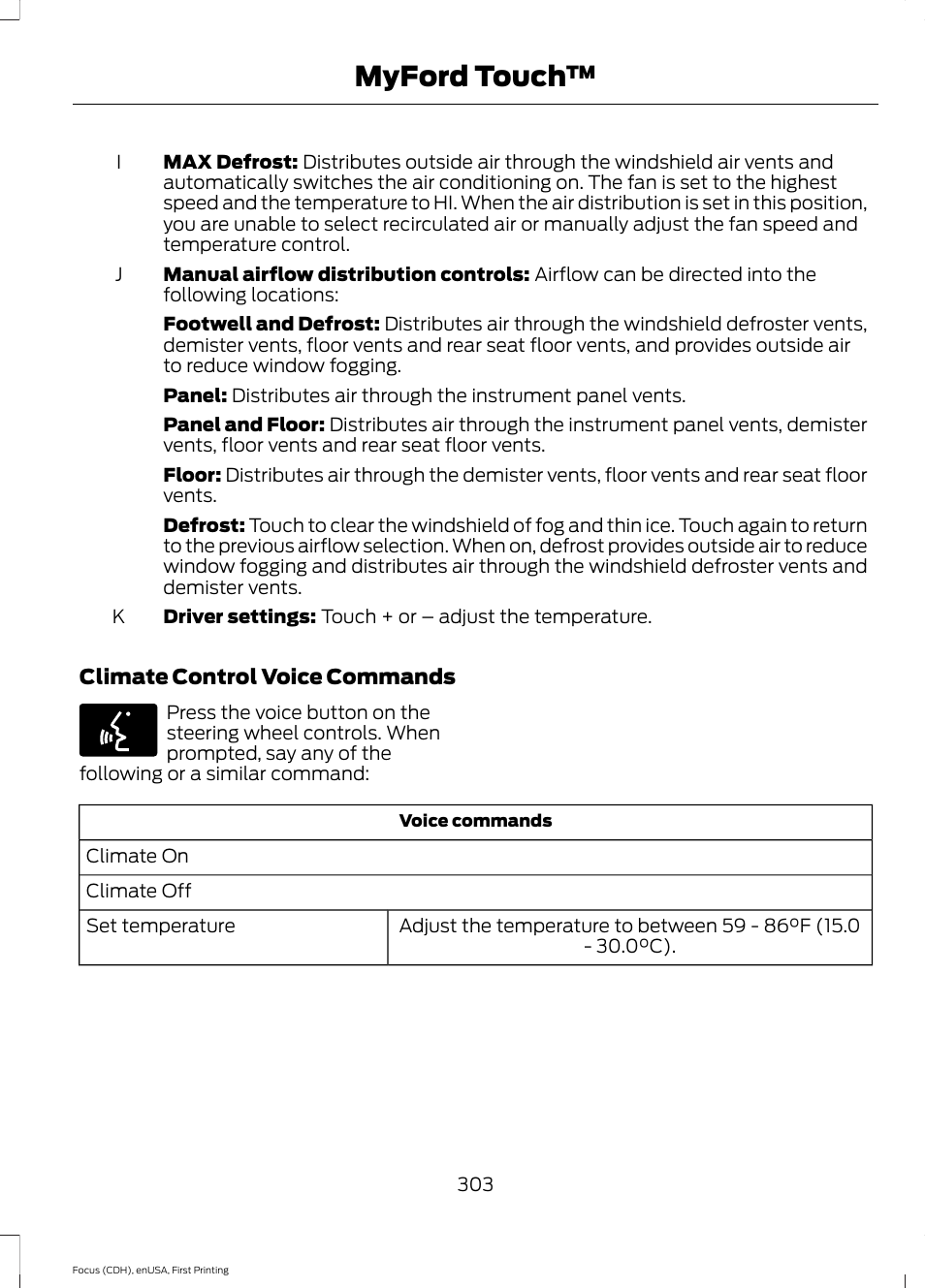 Myford touch | FORD 2015 Focus Electric User Manual | Page 306 / 369