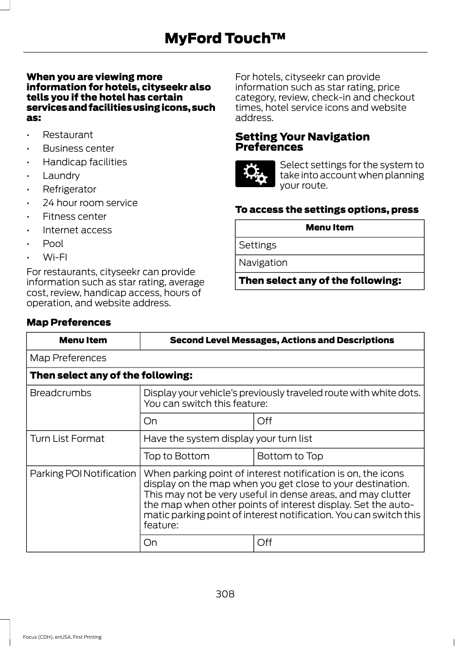 Myford touch | FORD 2015 Focus Electric User Manual | Page 311 / 369