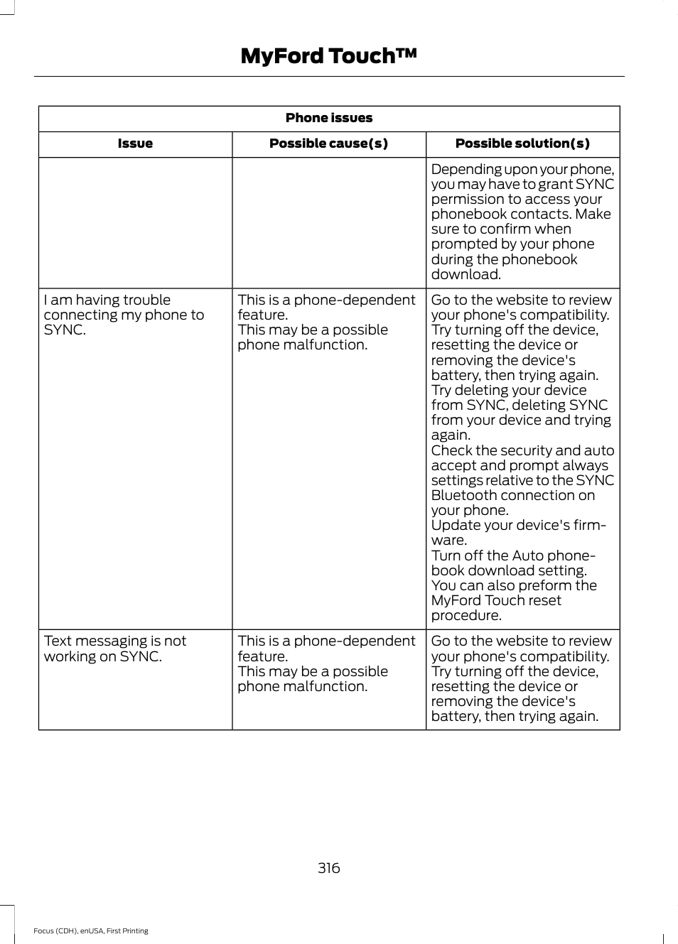 Myford touch | FORD 2015 Focus Electric User Manual | Page 319 / 369