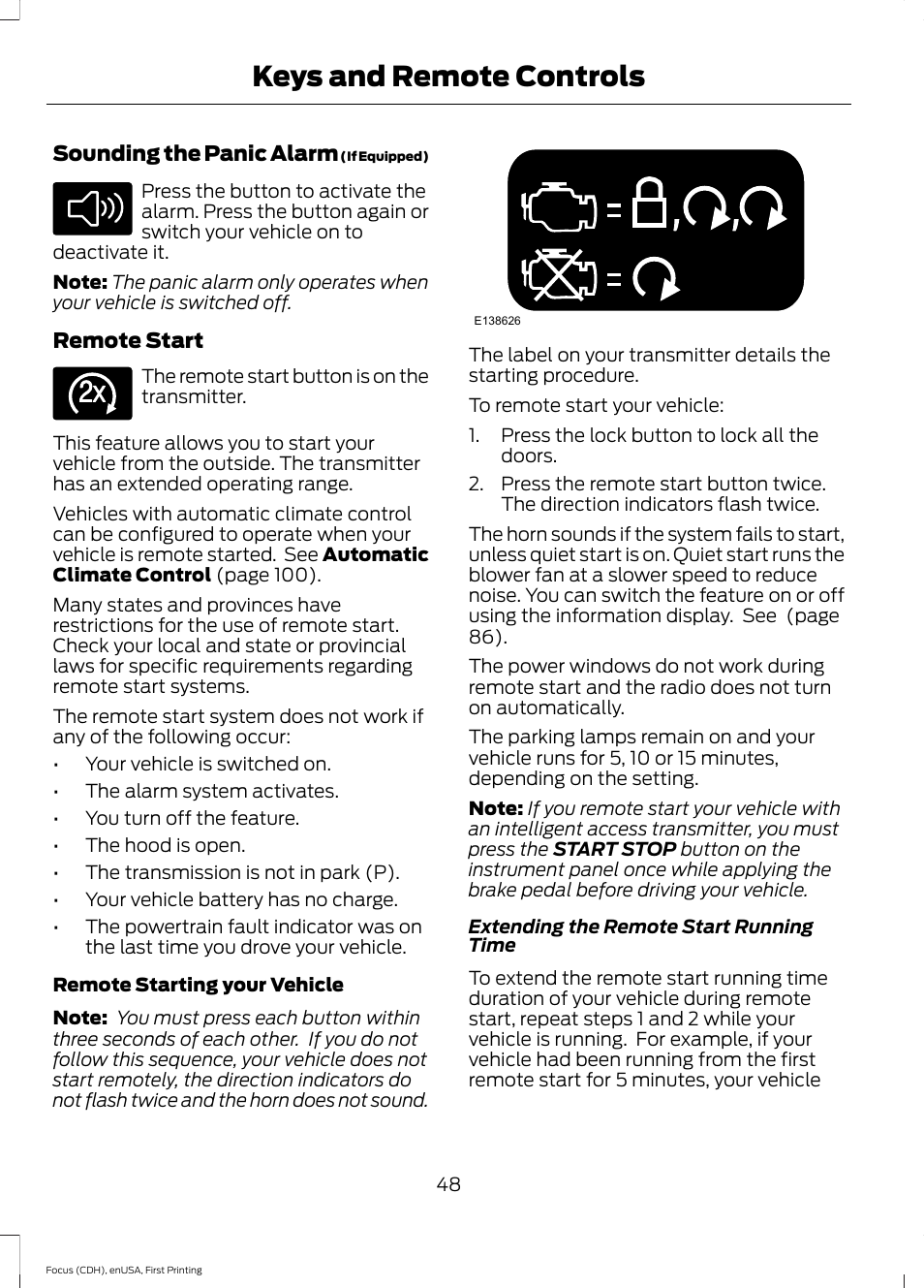 Keys and remote controls | FORD 2015 Focus Electric User Manual | Page 51 / 369