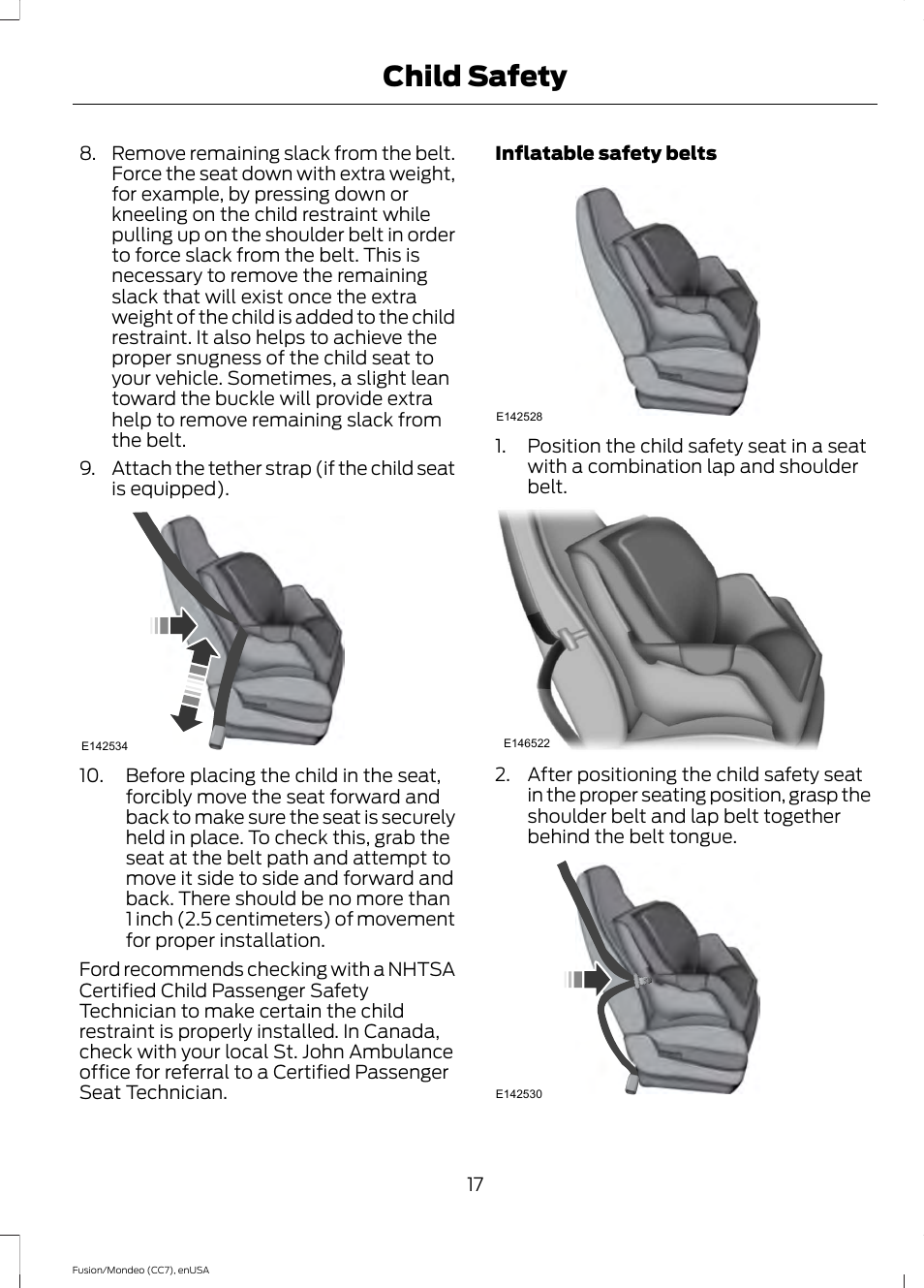 Child safety | FORD 2015 Fusion User Manual | Page 20 / 488