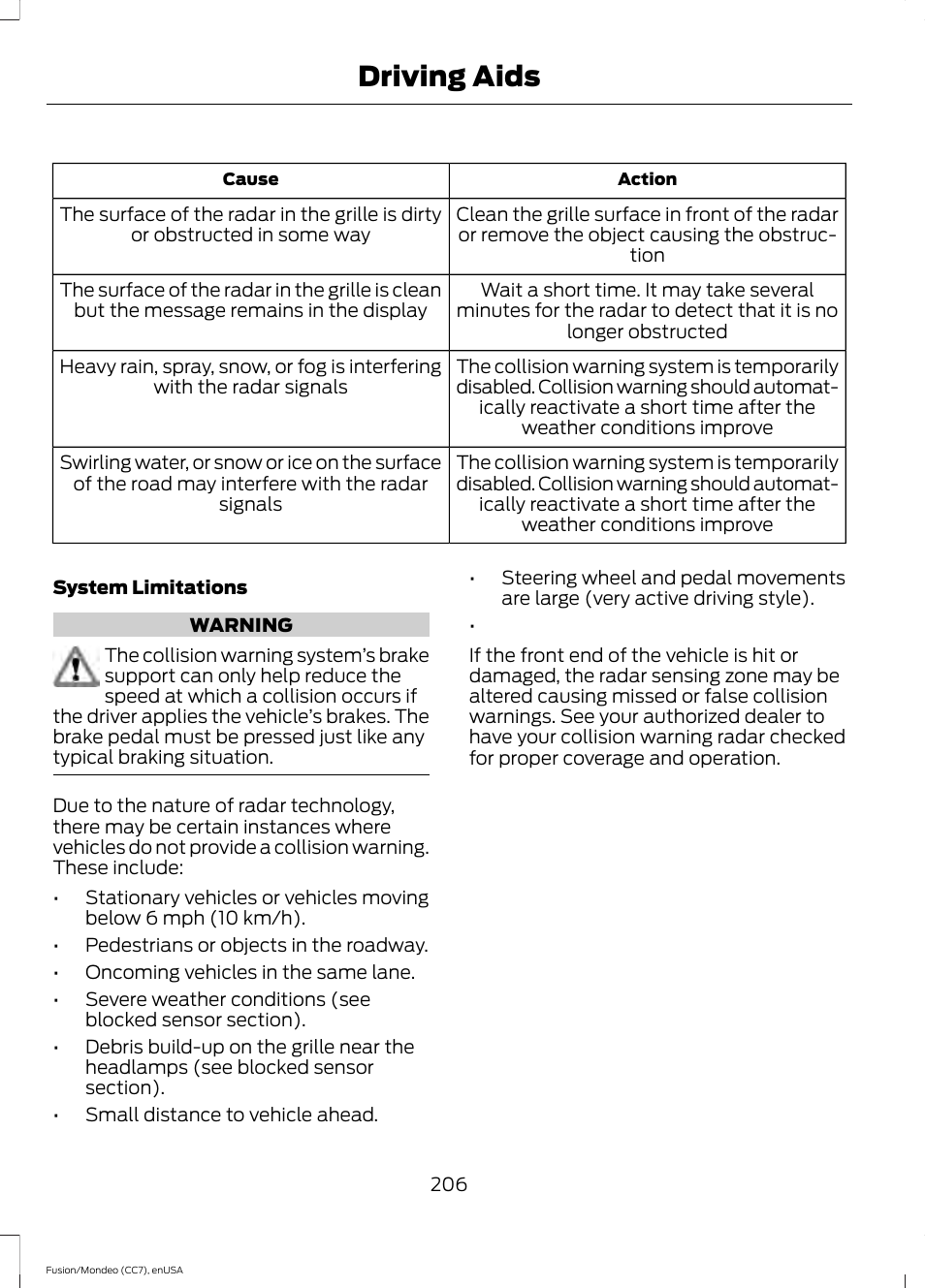 Driving aids | FORD 2015 Fusion User Manual | Page 209 / 488