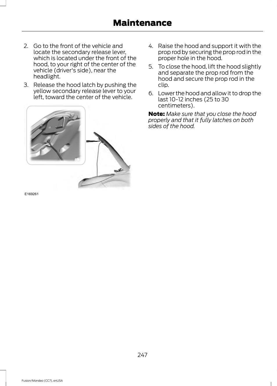 Maintenance | FORD 2015 Fusion User Manual | Page 250 / 488