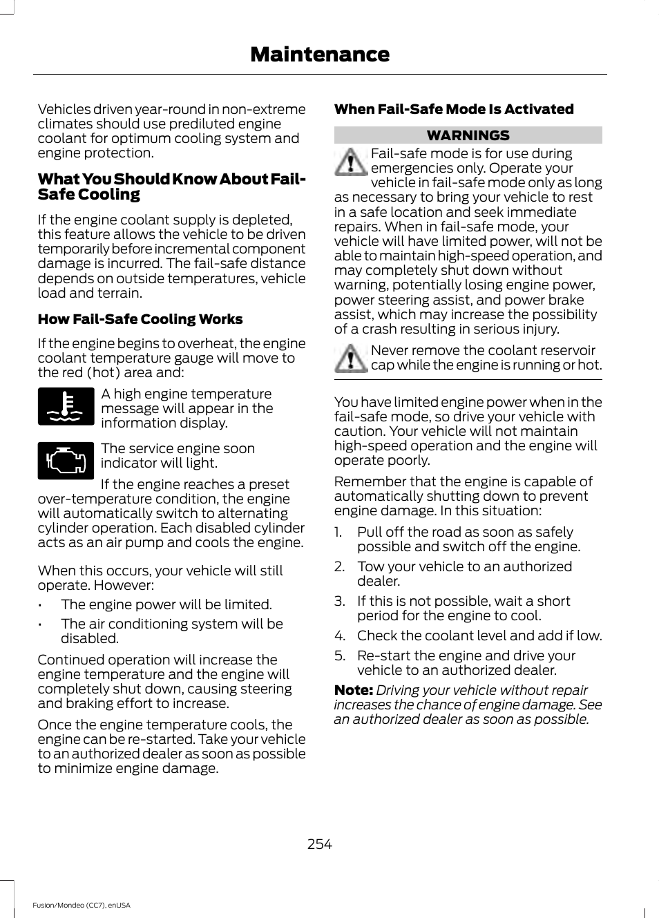 Maintenance | FORD 2015 Fusion User Manual | Page 257 / 488