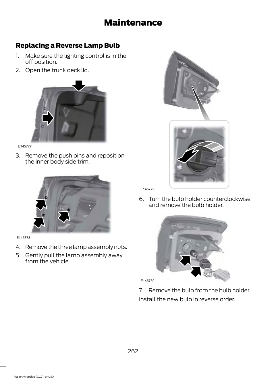 Maintenance | FORD 2015 Fusion User Manual | Page 265 / 488