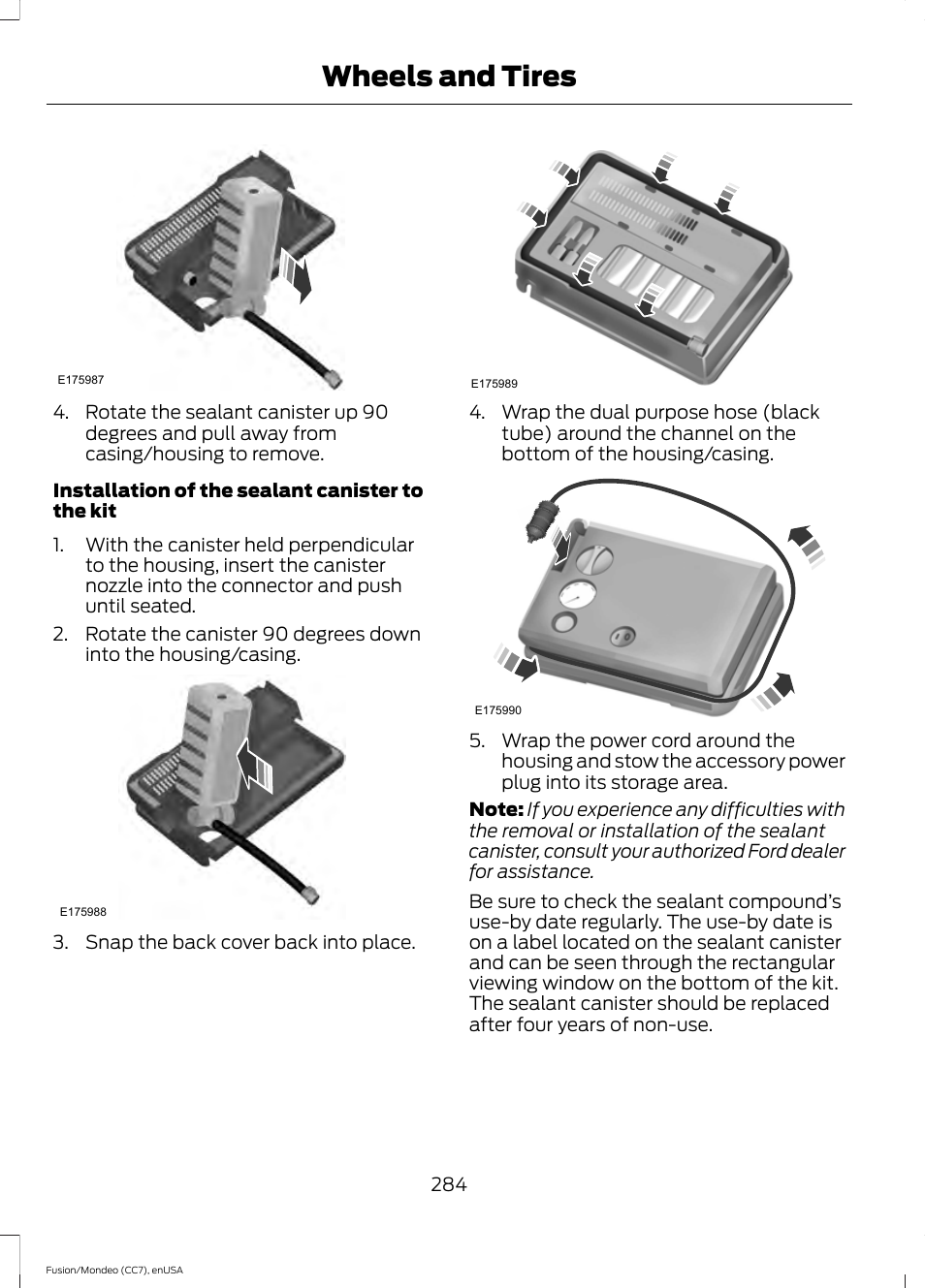 Wheels and tires | FORD 2015 Fusion User Manual | Page 287 / 488