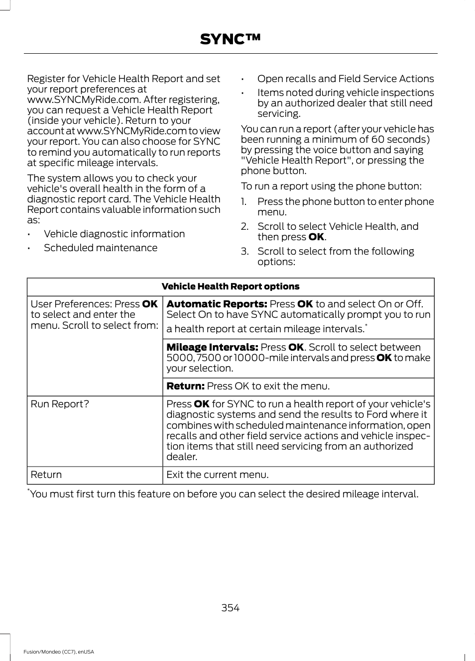 Sync | FORD 2015 Fusion User Manual | Page 357 / 488