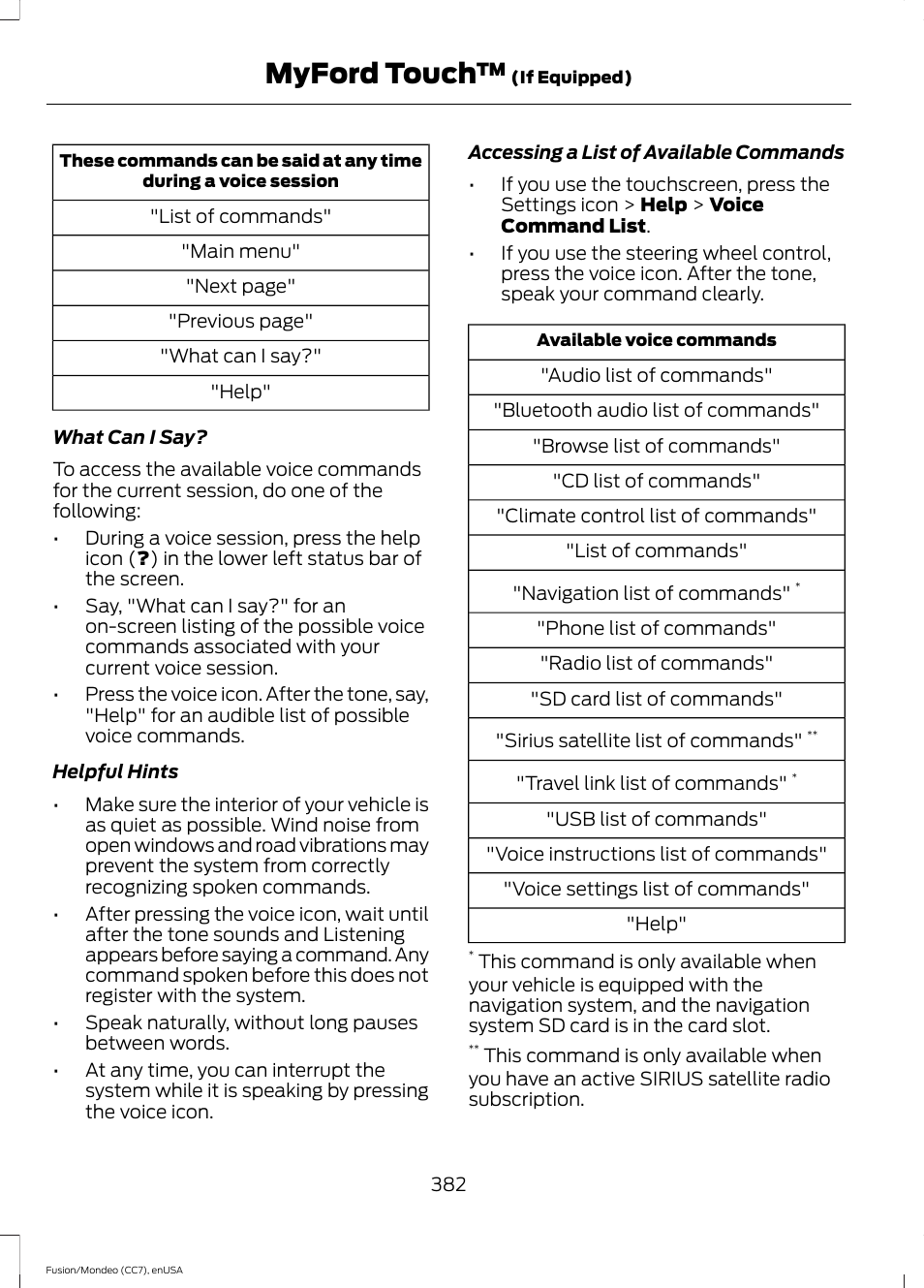Myford touch | FORD 2015 Fusion User Manual | Page 385 / 488