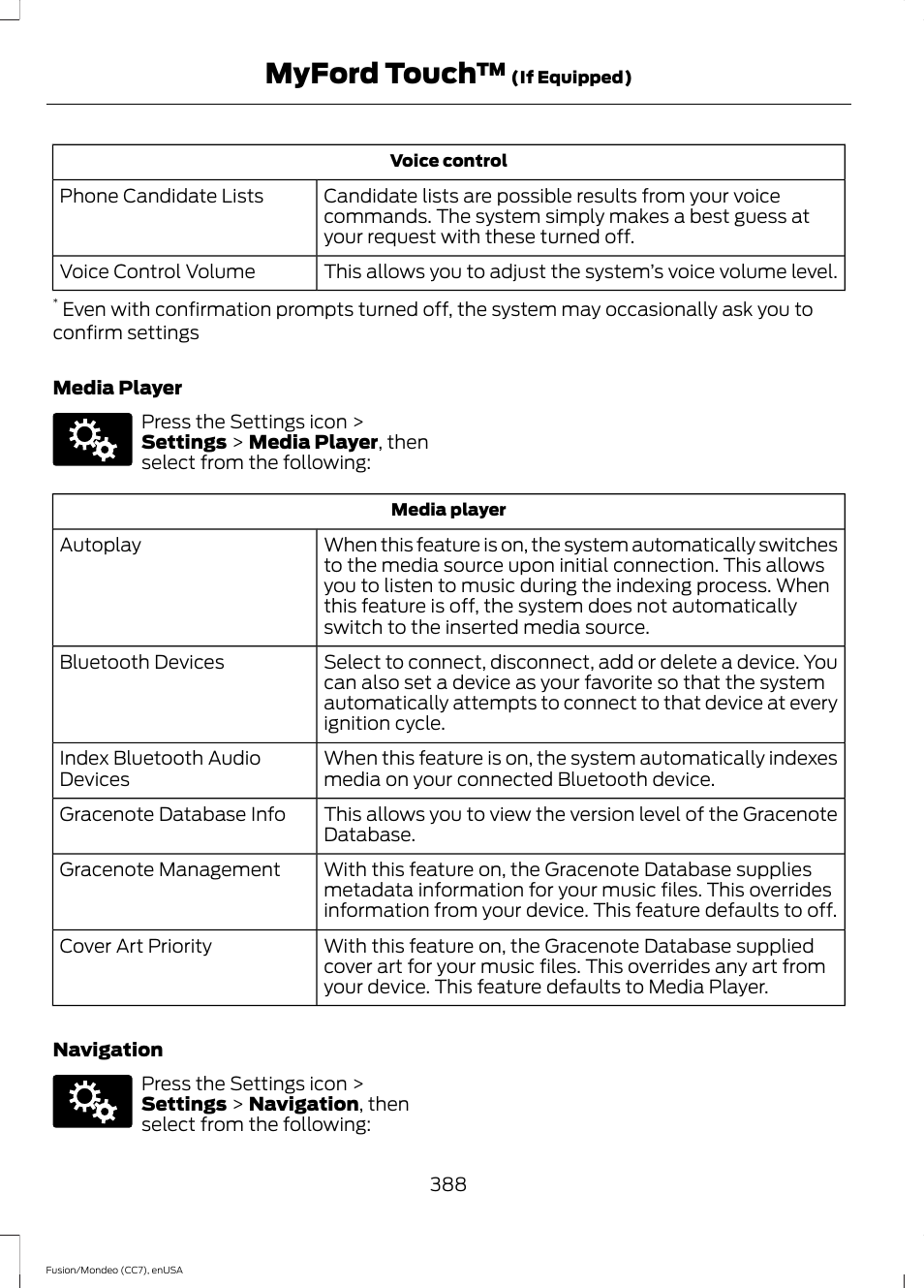 Myford touch | FORD 2015 Fusion User Manual | Page 391 / 488