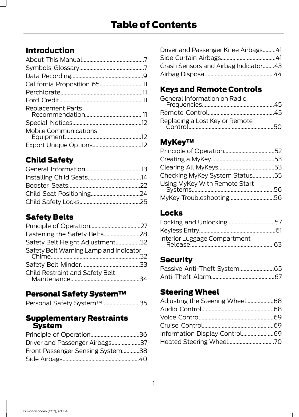 FORD 2015 Fusion User Manual | Page 4 / 488