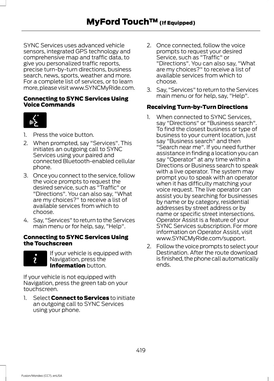 Myford touch | FORD 2015 Fusion User Manual | Page 422 / 488