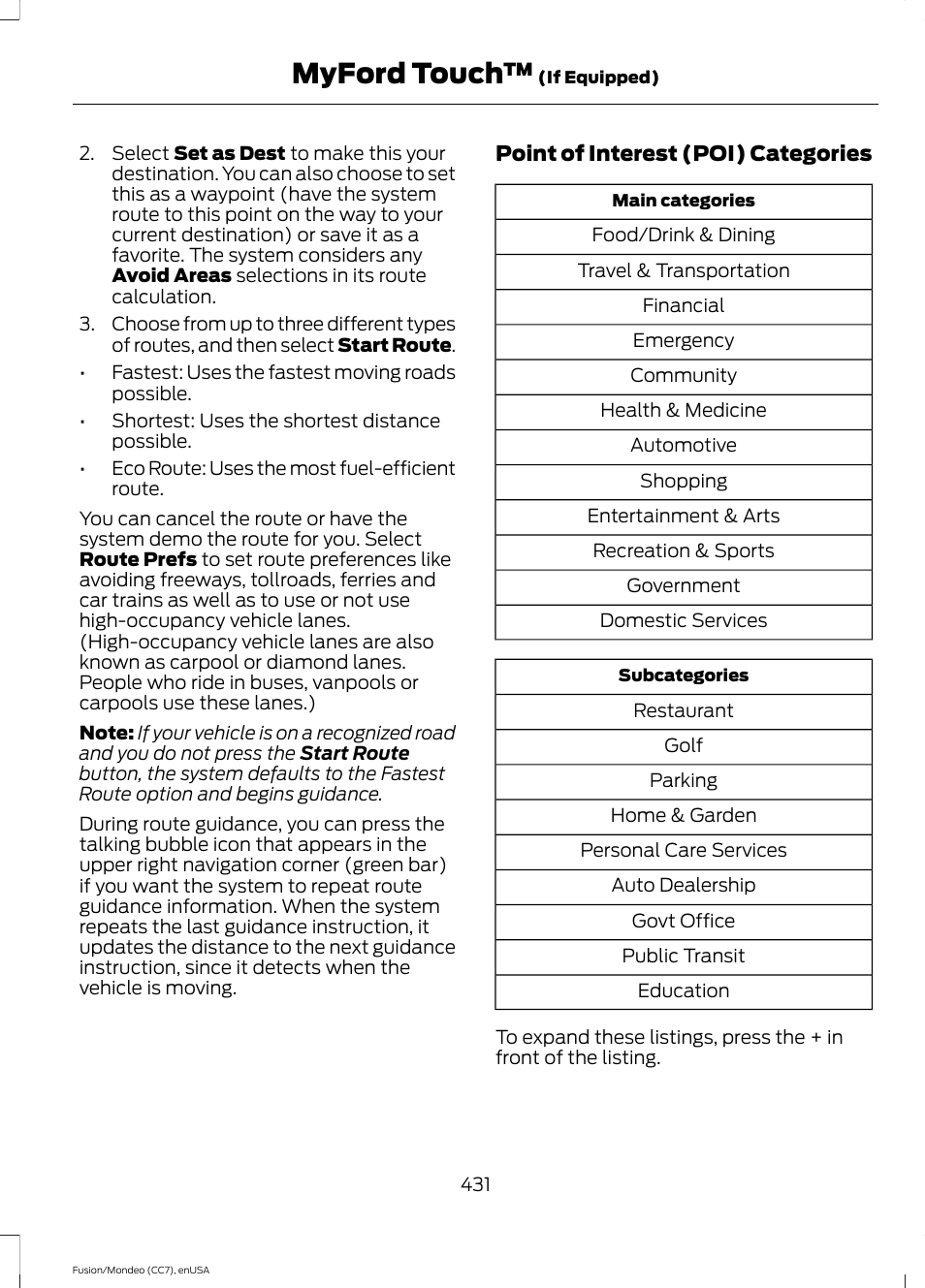 Myford touch | FORD 2015 Fusion User Manual | Page 434 / 488