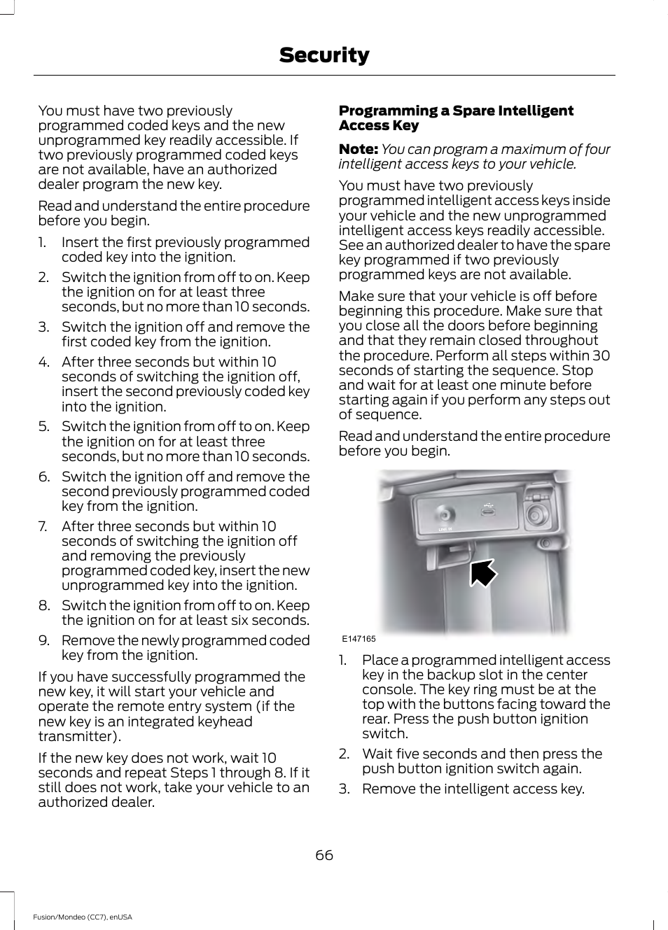 Security | FORD 2015 Fusion User Manual | Page 69 / 488