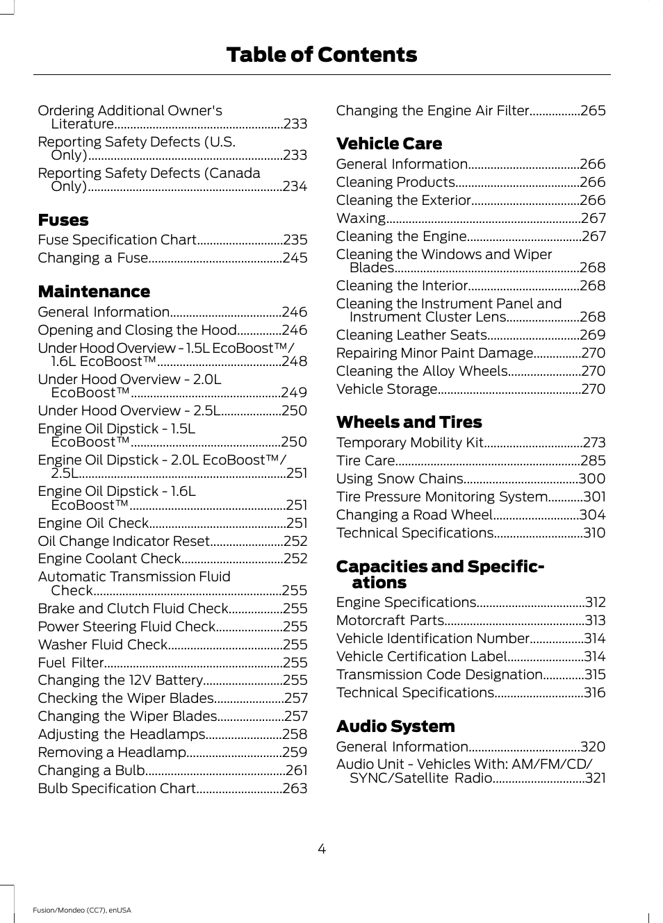 FORD 2015 Fusion User Manual | Page 7 / 488