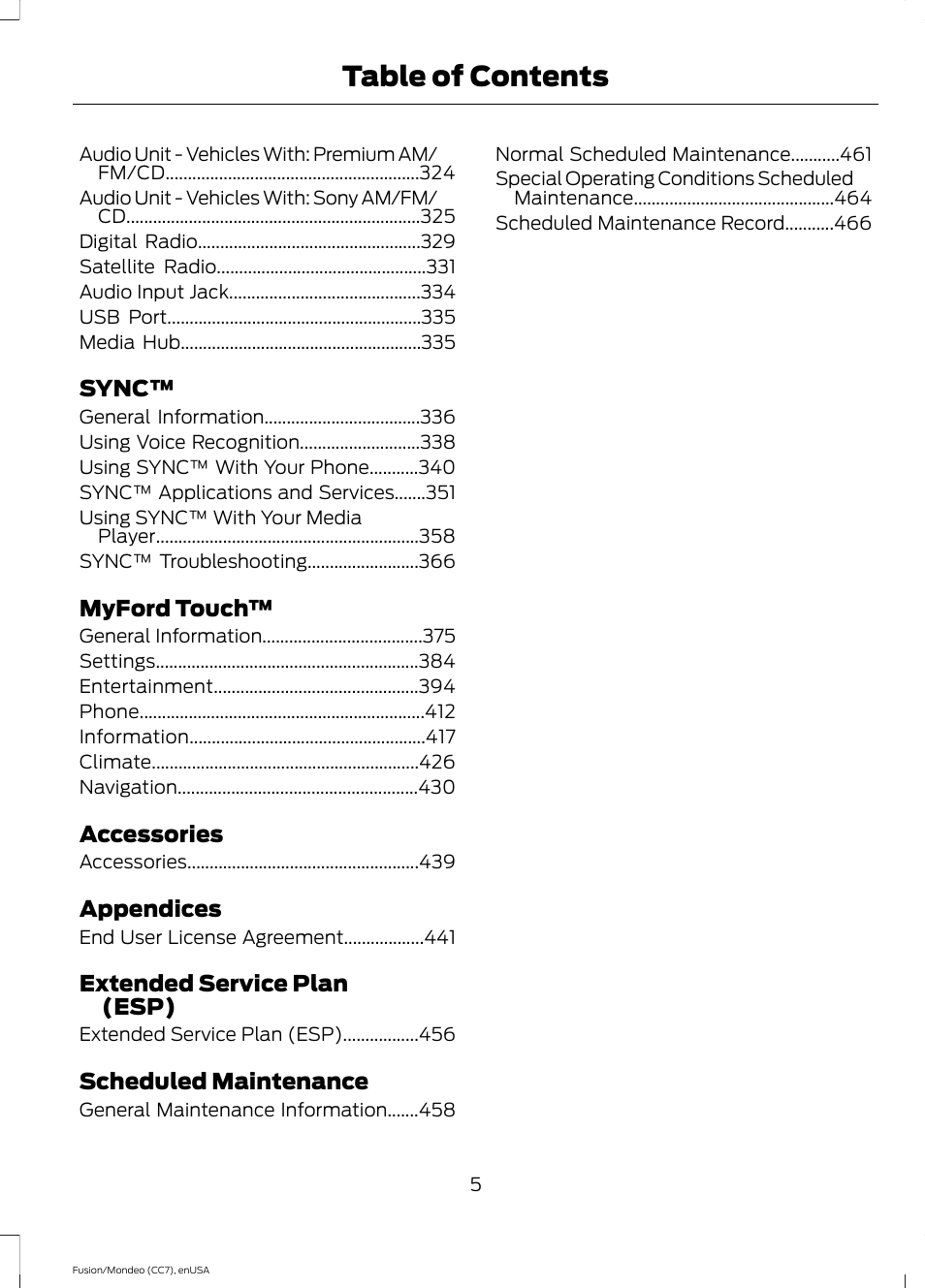 FORD 2015 Fusion User Manual | Page 8 / 488