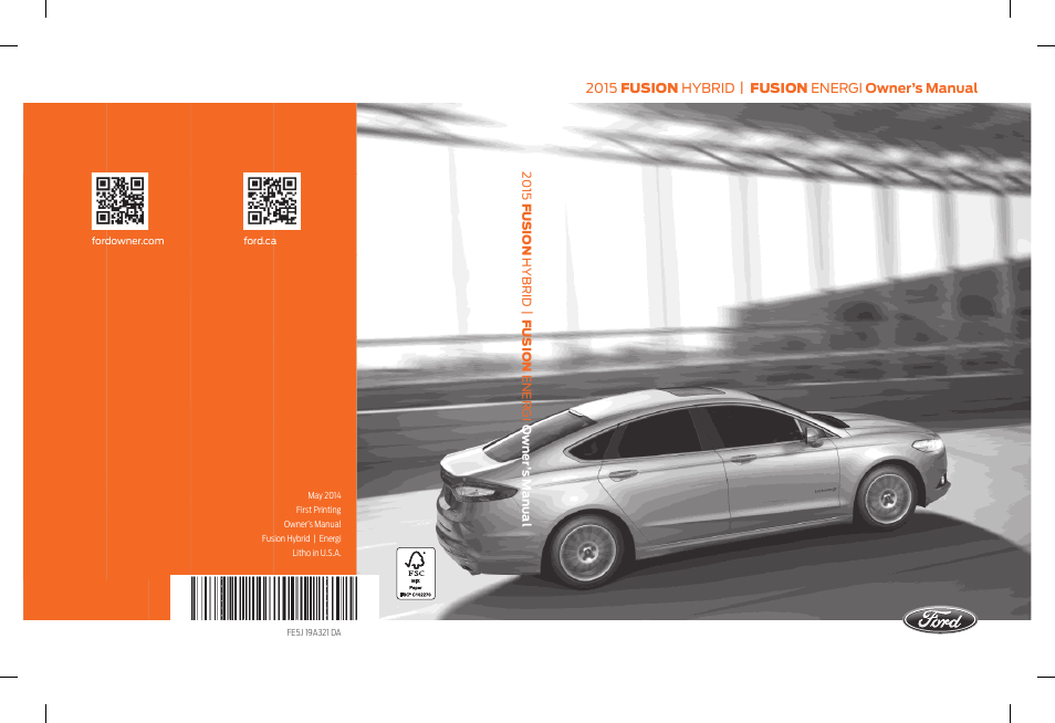 FORD 2015 Fusion Hybrid User Manual | 498 pages