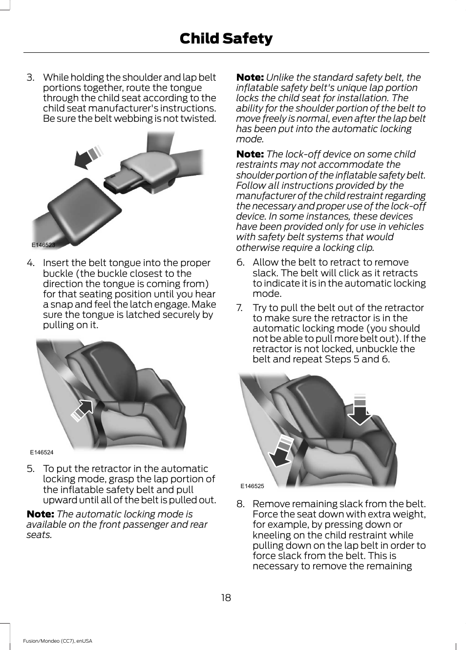Child safety | FORD 2015 Fusion Hybrid User Manual | Page 21 / 498