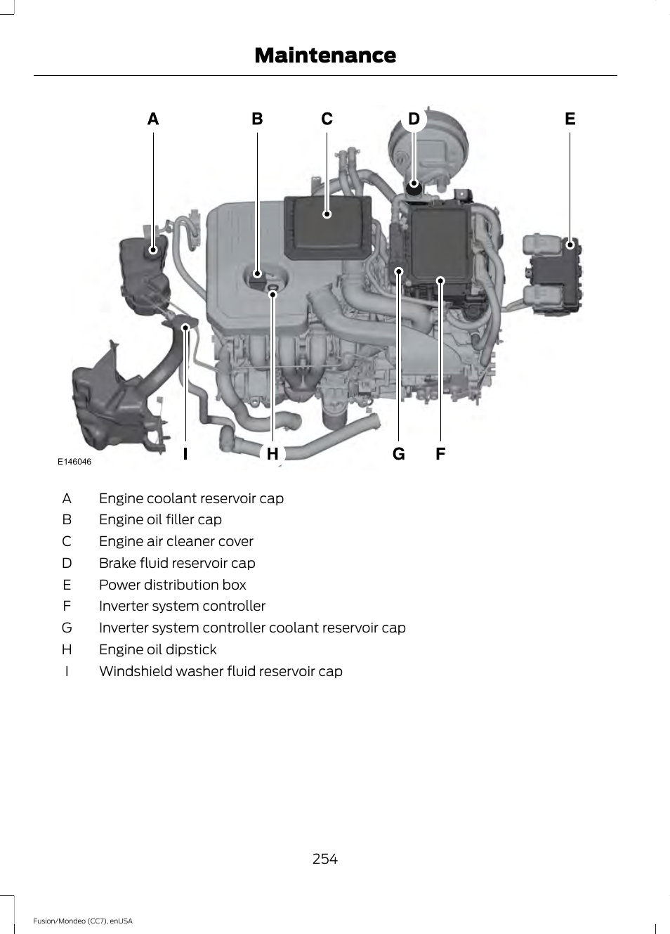 Maintenance | FORD 2015 Fusion Hybrid User Manual | Page 257 / 498