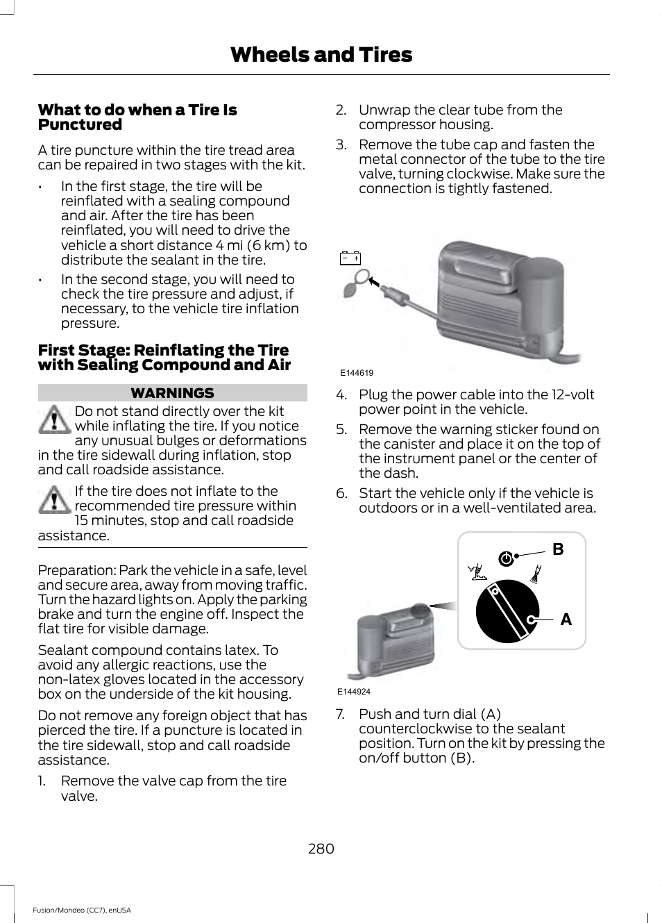 Wheels and tires | FORD 2015 Fusion Hybrid User Manual | Page 283 / 498