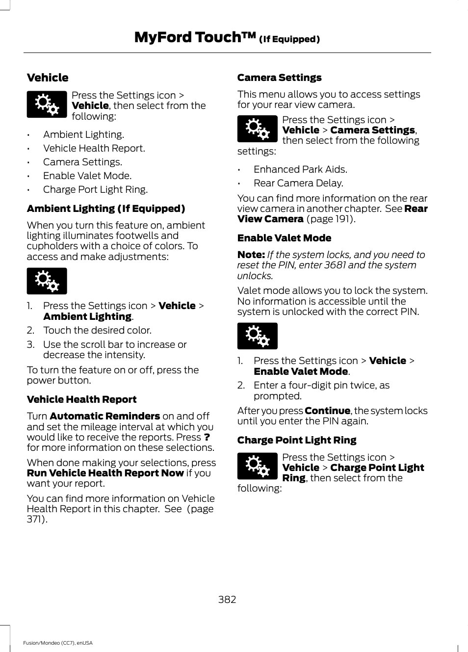 Myford touch | FORD 2015 Fusion Hybrid User Manual | Page 385 / 498