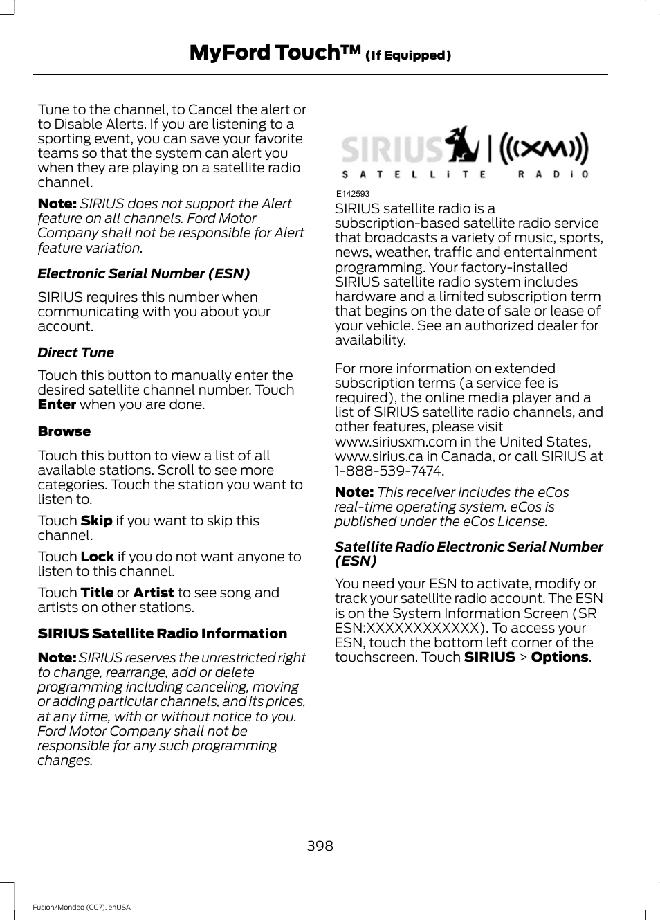 Myford touch | FORD 2015 Fusion Hybrid User Manual | Page 401 / 498