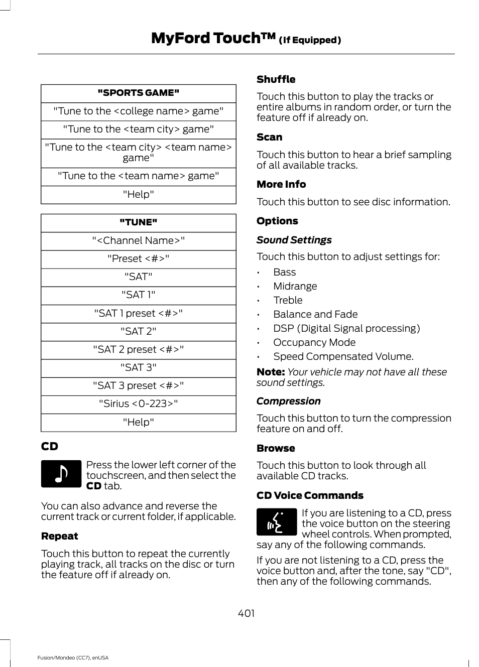 Myford touch | FORD 2015 Fusion Hybrid User Manual | Page 404 / 498