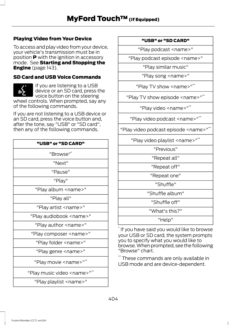 Myford touch | FORD 2015 Fusion Hybrid User Manual | Page 407 / 498
